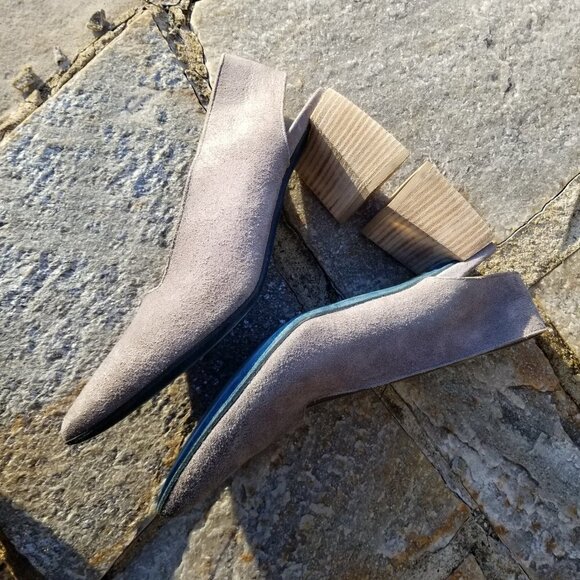 Marsell Block Heel Pumps Sling Back Stacked Heel 8 - Picture 12 of 16